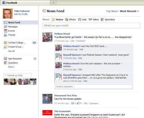 facebook2 Wall or News feed